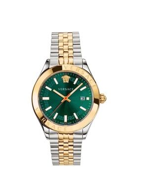 Versace Hellenyium Two-Tone Watch - Green Dial Swiss Made